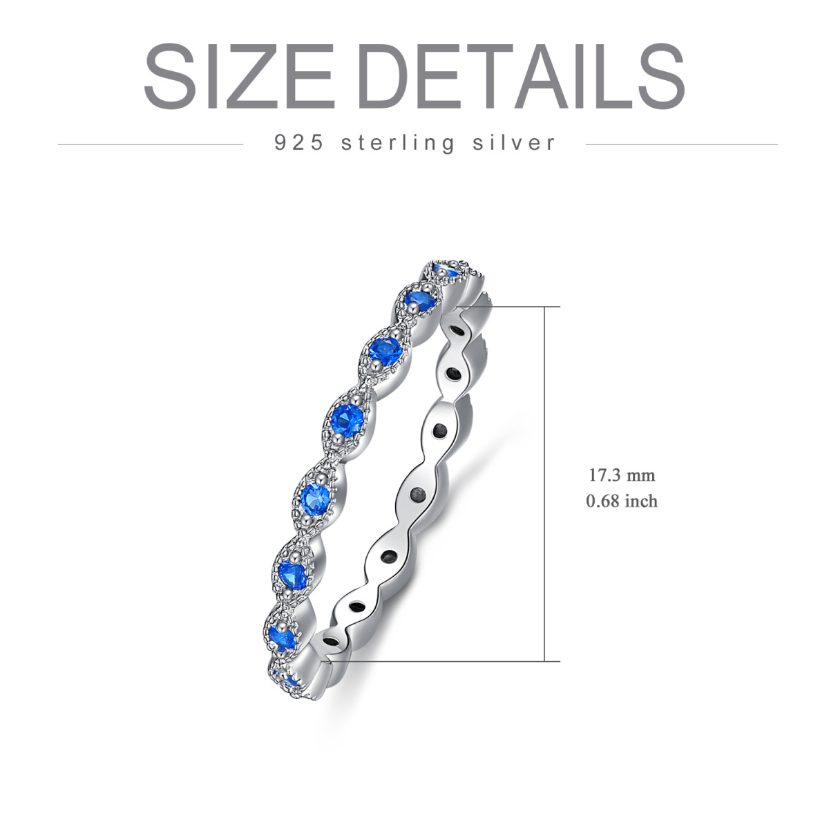 Sterling Silver Cubic Zirconia Evil Eye Ring-4