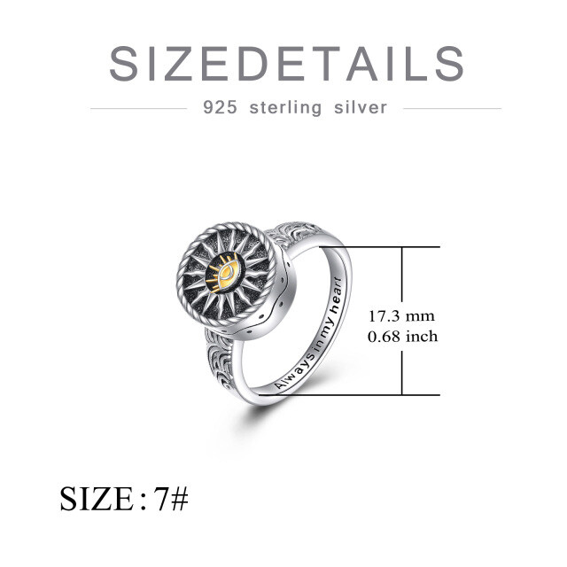 Sterling zilveren Boze Oog Urn Ring-5