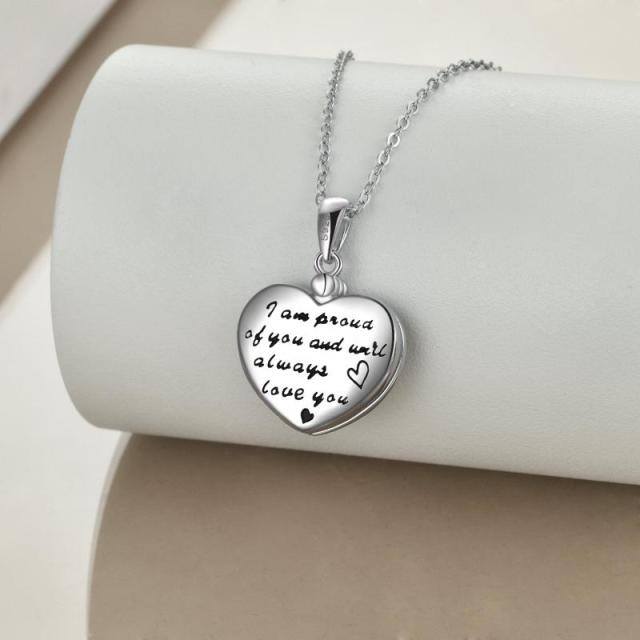 Sterling Silver Father & Daughter Pendant Necklace-3