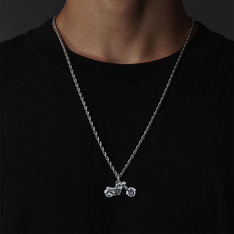 Collier pendentif père fils en argent sterling pour hommes-2