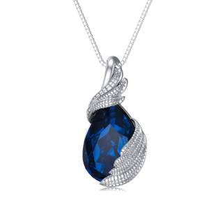 Sterling Silver Feather Pendant Necklace-23
