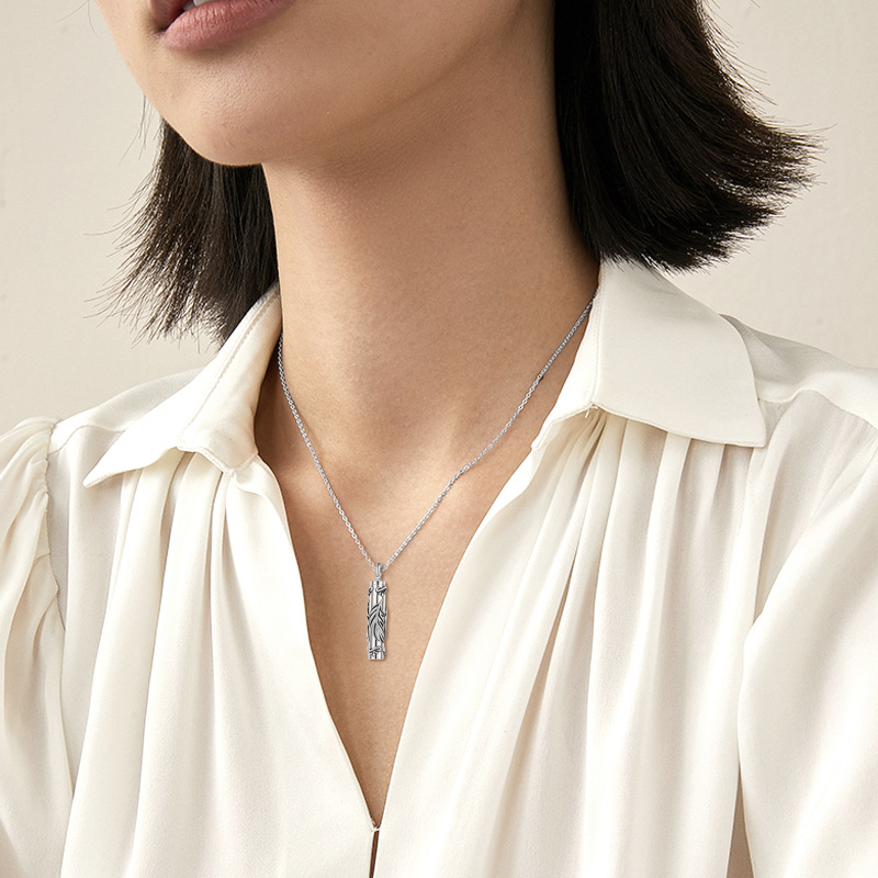 Sterling Silver Feather Urn Necklace for Ashes-2