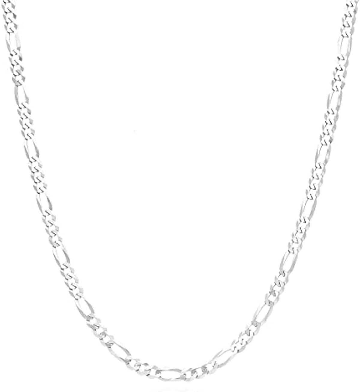 Sterling Silver Figaro Link Chain Necklace for Men-1