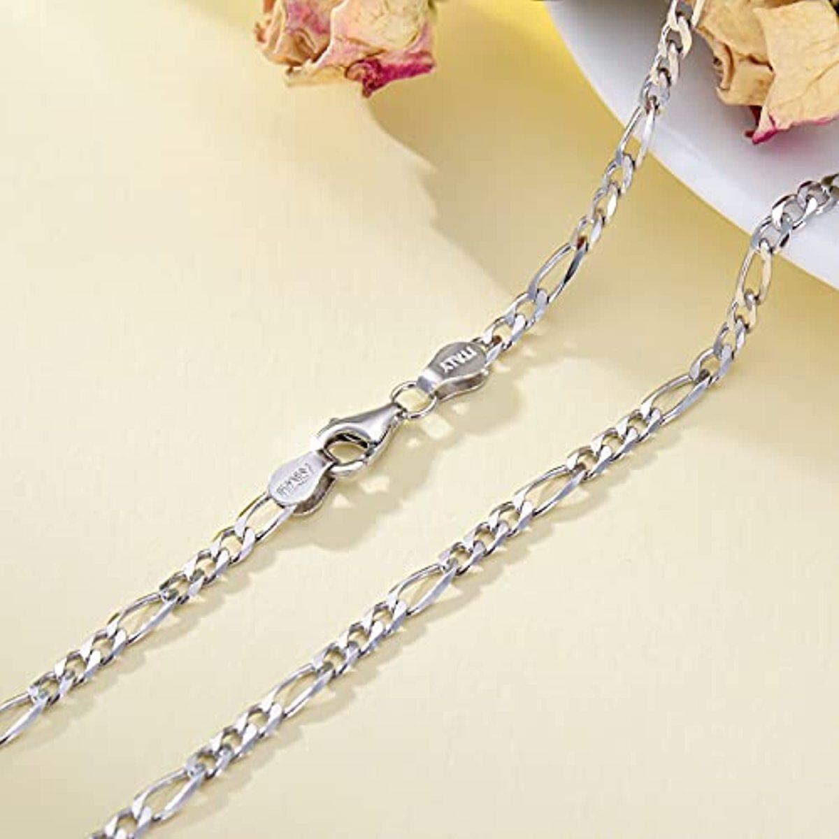 Sterling Silver Figaro Link Chain Necklace for Men-3