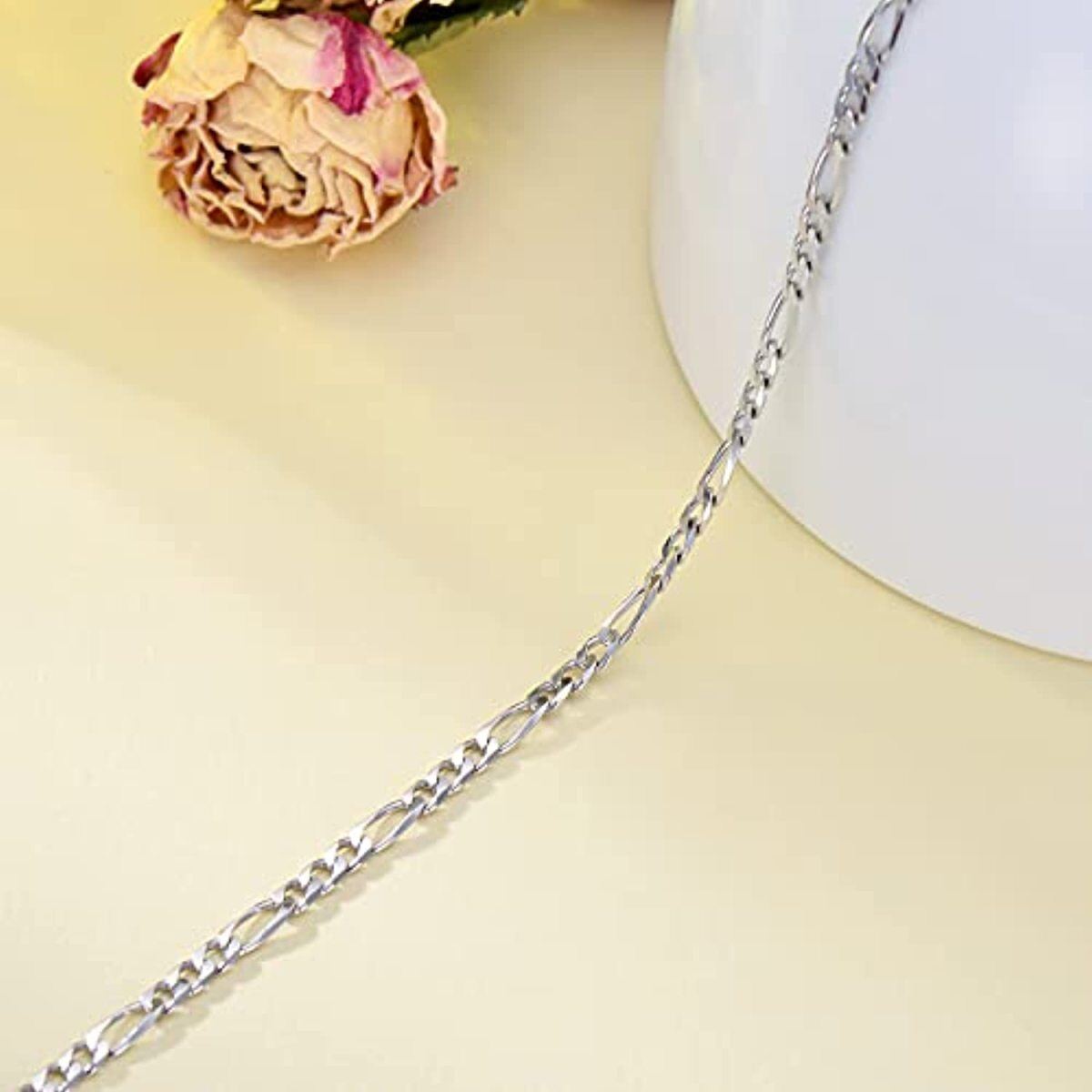 Sterling Silver Figaro Link Chain Necklace for Men-4