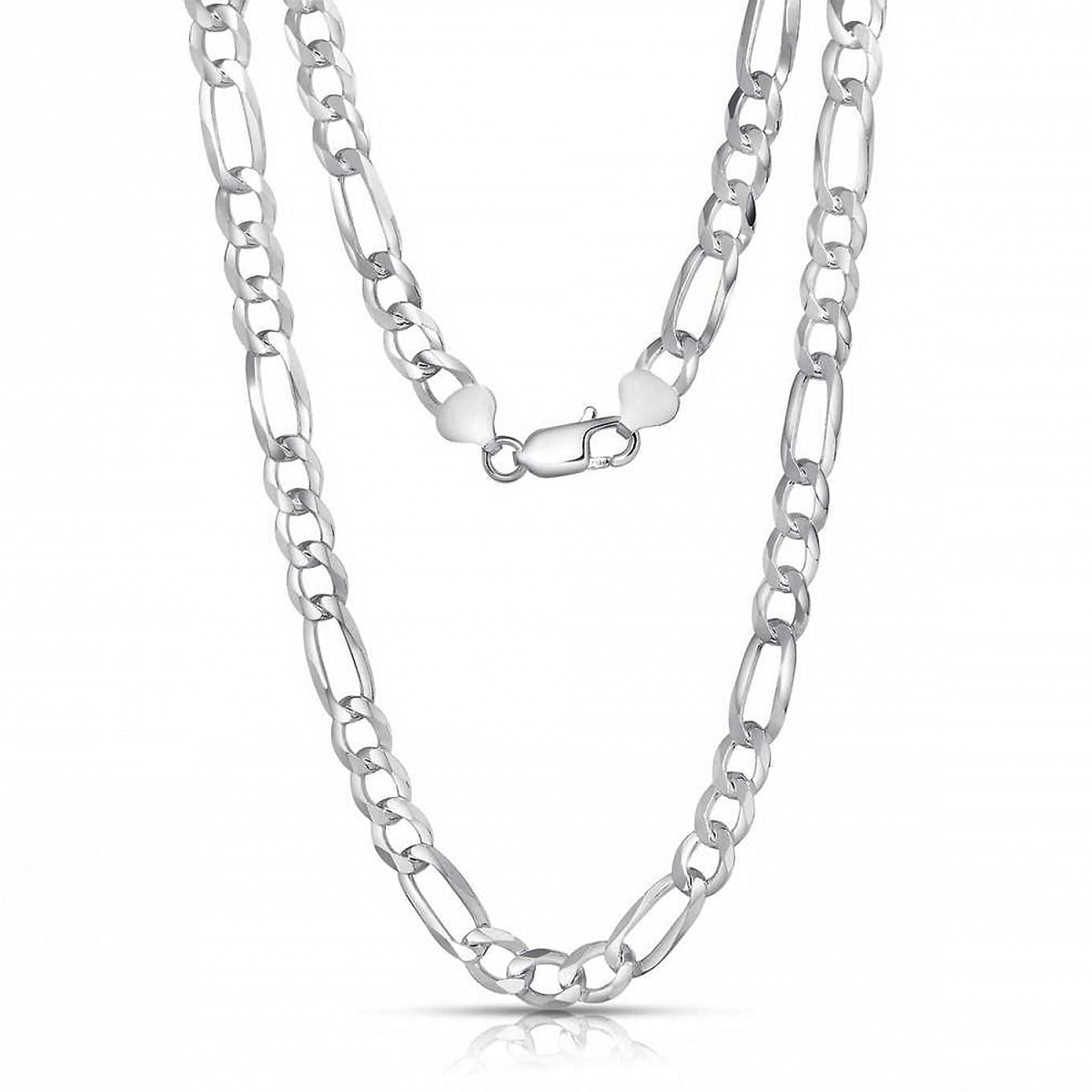 Collier en argent sterling avec chaîne à maillons Figaro pour hommes-1