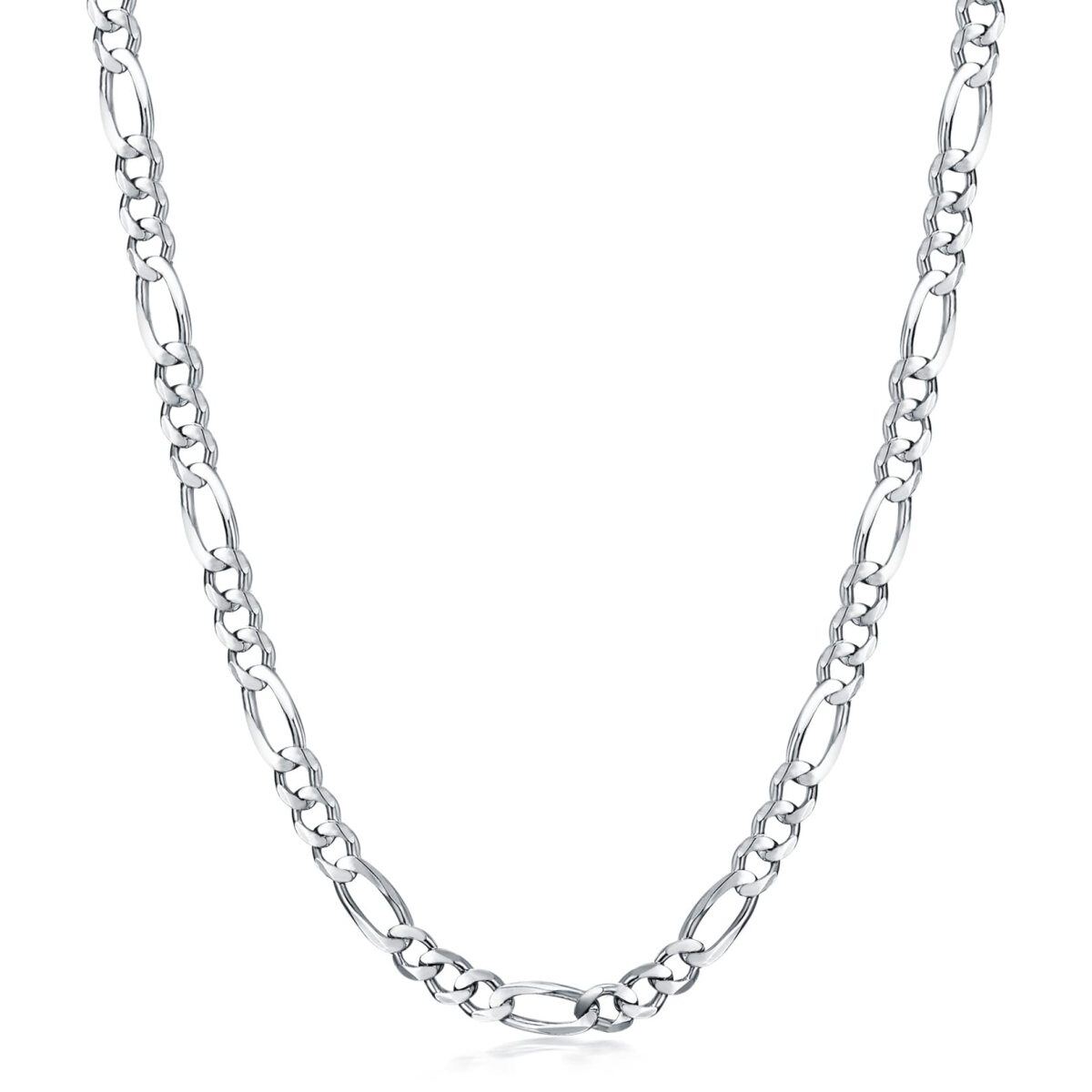 Sterling Silver Figaro Link Chain Necklace-1