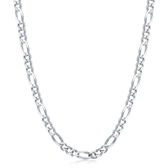 Collier en argent sterling avec chaîne à maillons Figaro