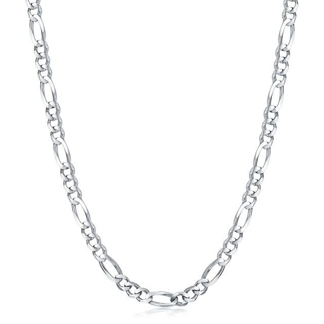 Collier en argent sterling avec chaîne à maillons Figaro-1