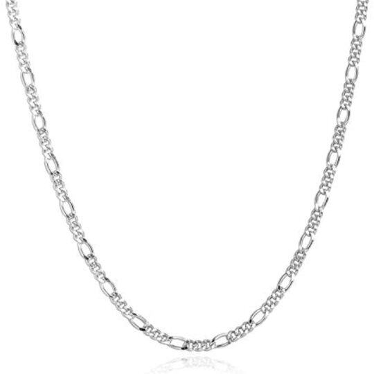 Collier en argent sterling avec chaîne à maillons Figaro