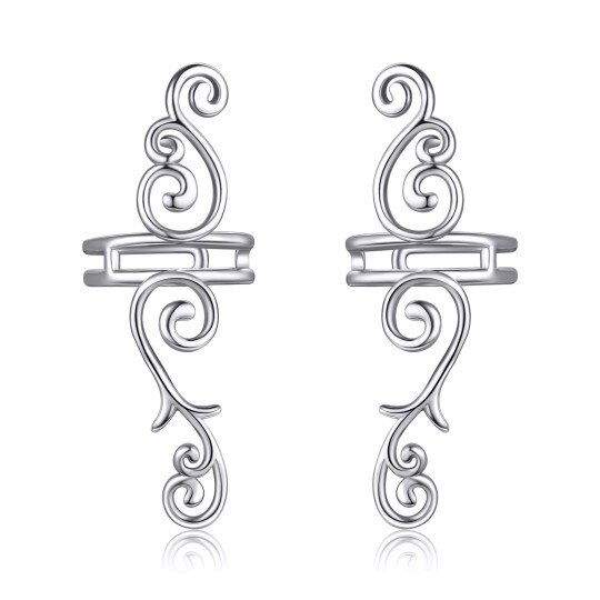 Sterling Silver Filigree Cuff Earrings