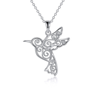 Sterling Silver Filigree Hummingbird Pendant Necklace-19