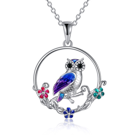 Collana di gufi in argento filigranato con pietra di luna Regali Gioielli