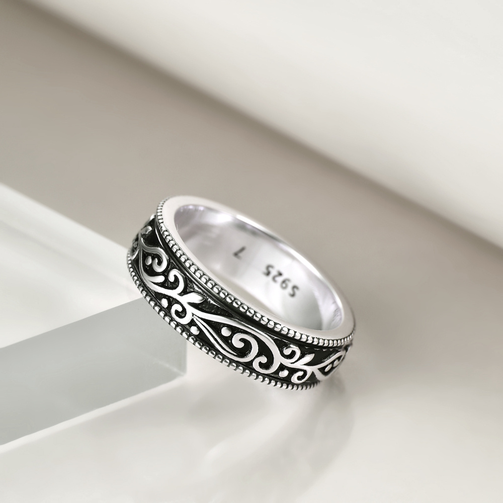 Sterling Silver Filigree Spinner Ring-3