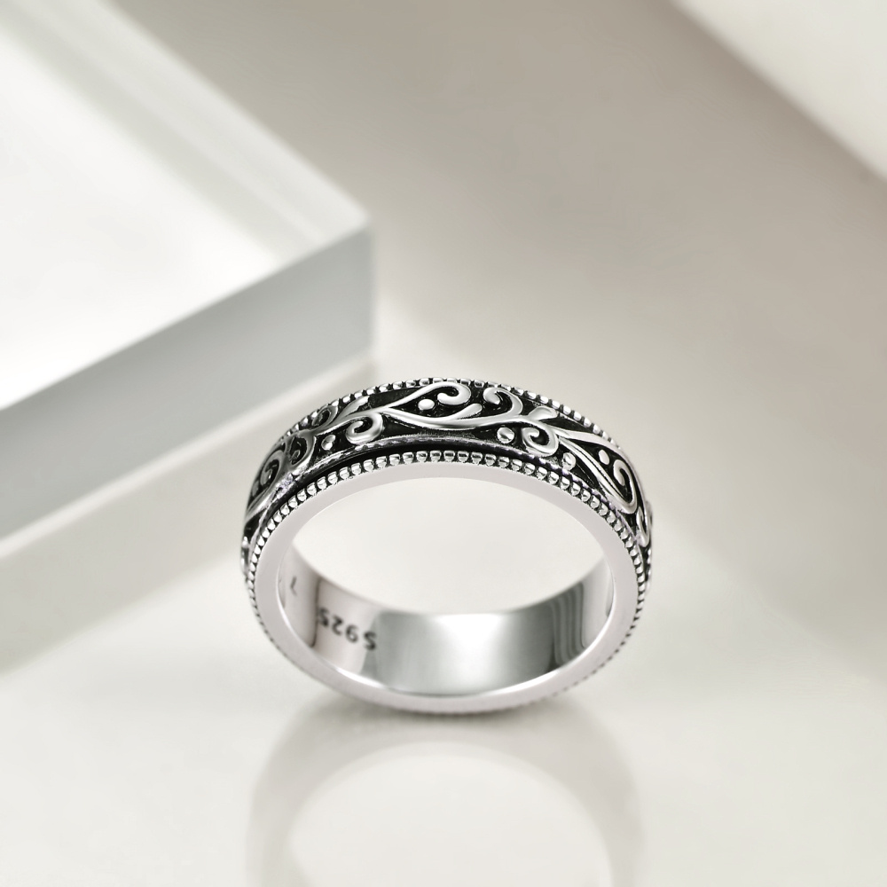 Sterling Silver Filigree Spinner Ring-4