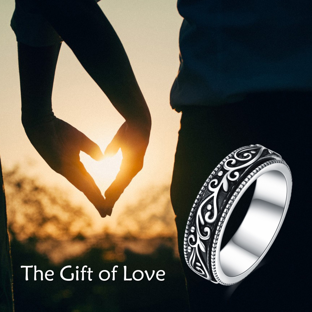 Sterling Silver Filigree Spinner Ring-6