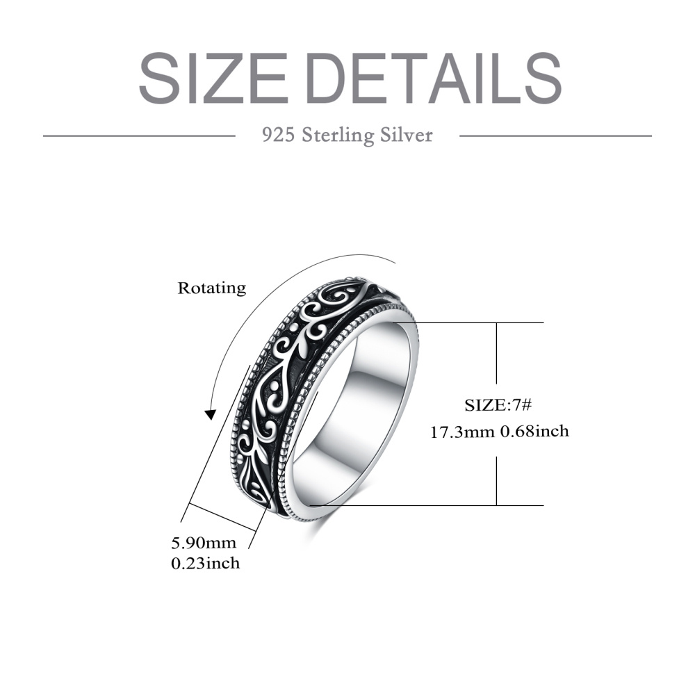 Sterling Silver Filigree Spinner Ring-5