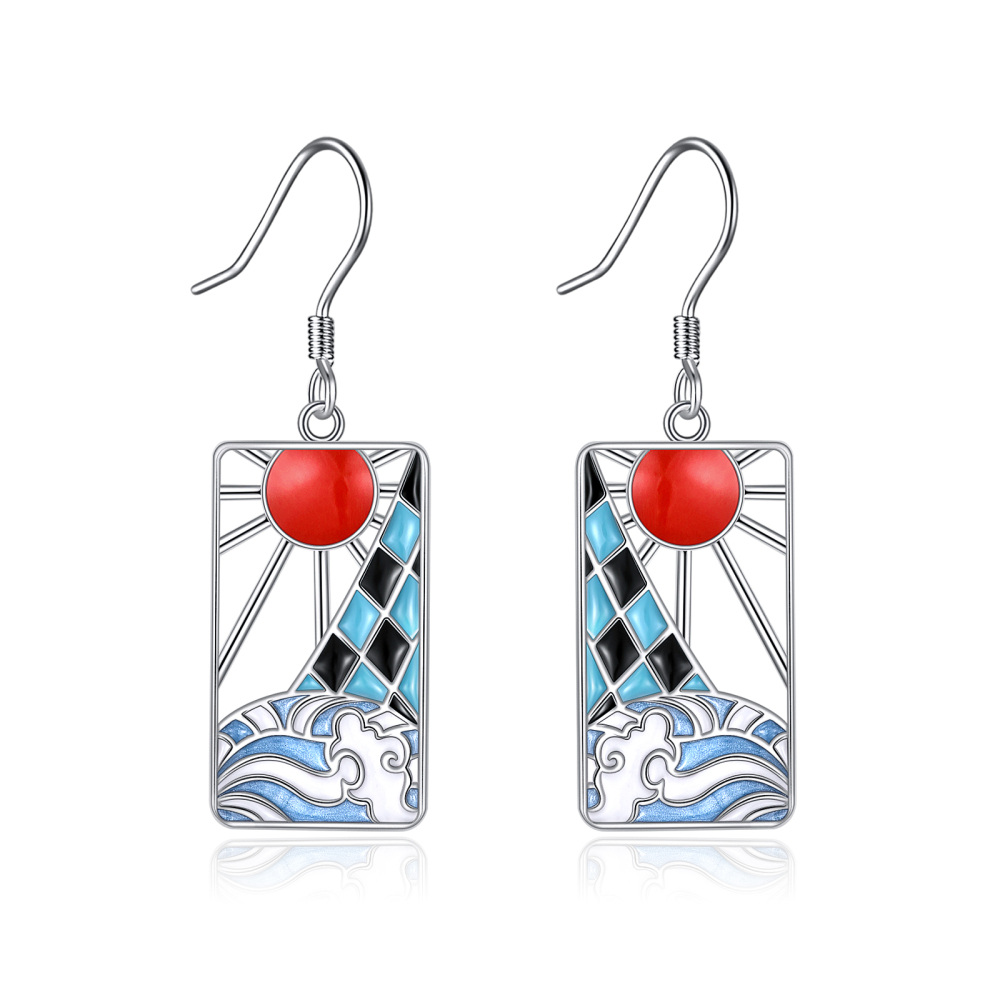 Sterling Silver Filigree & Spray With Sun Drop Earrings For Women-1