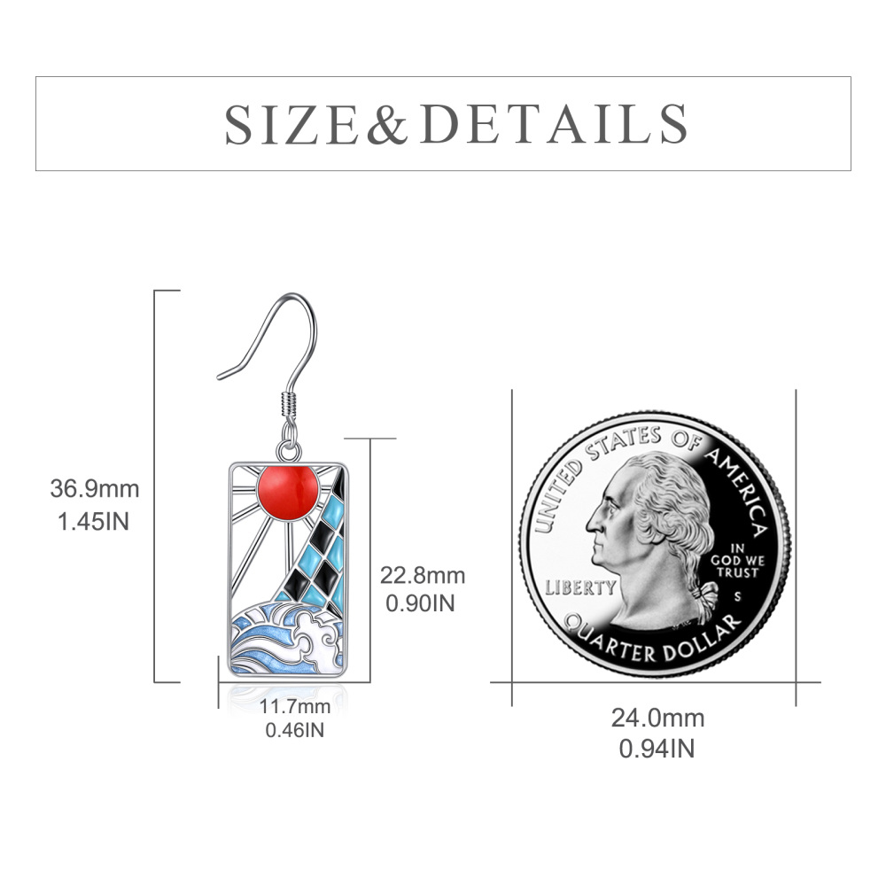 Sterling Silver Filigree & Spray With Sun Drop Earrings For Women-5