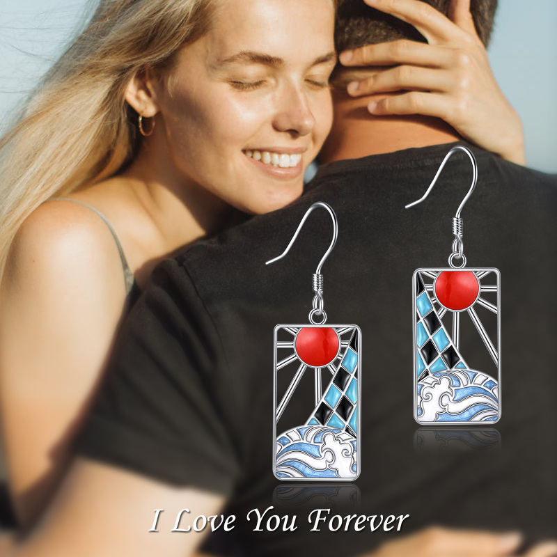 Sterling Silver Filigree & Spray With Sun Drop Earrings For Women-6