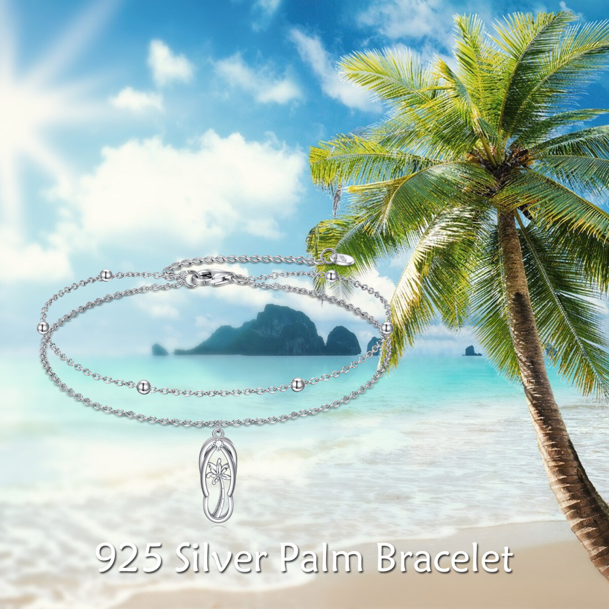 Bracelet en argent sterling avec zircon cubique et flip-flop-6