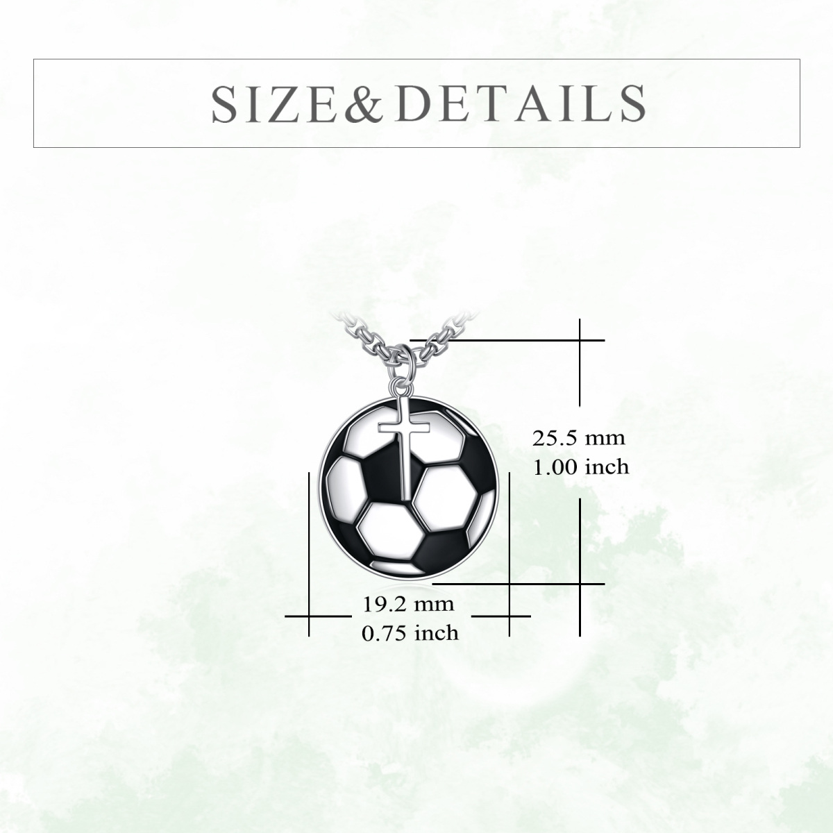 Sterling Silver Football Pendant Necklace for Men-5