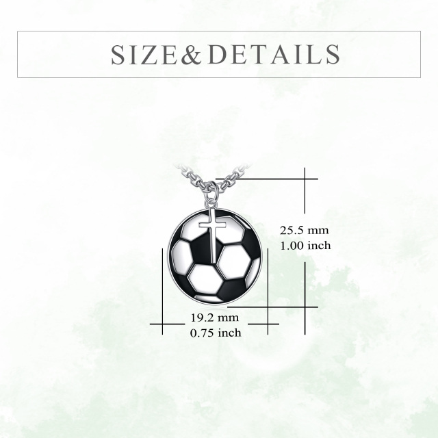 Collana con ciondolo da football in argento sterling per uomo-5