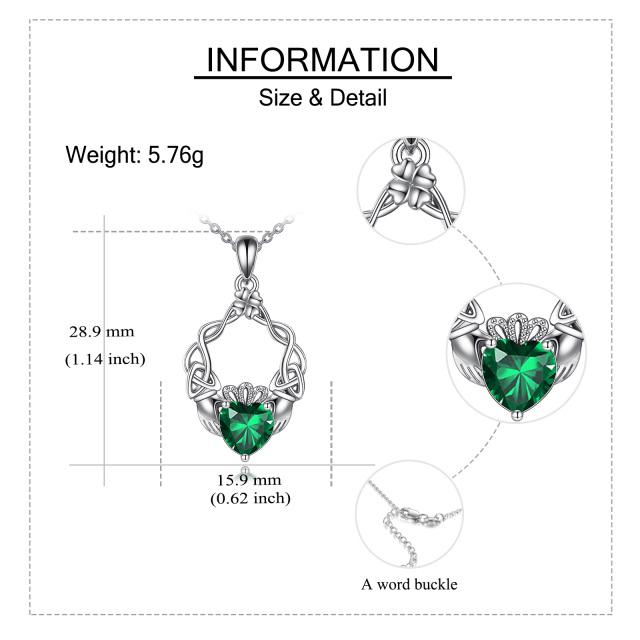 Sterling zilveren Cubic Zirconia Vierbladige Klaver & Keltische knoop & Claddagh Hanger ke-5