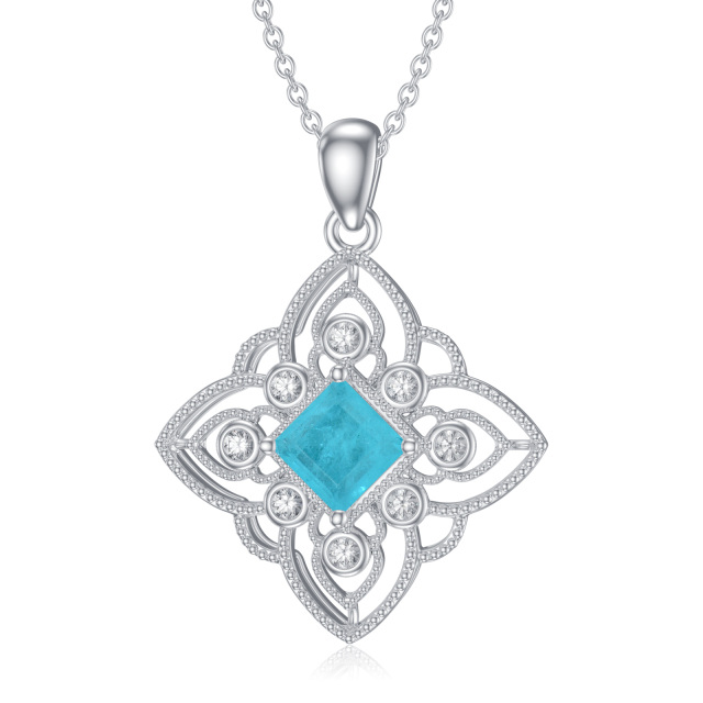 Collier en argent sterling avec pendentif trèfle à quatre feuilles en zircon cubique-1