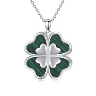 Sterling Silver Four Leaf Clover Pendant Necklace-18