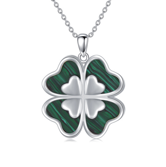 Collana con ciondolo quadrifoglio in argento sterling