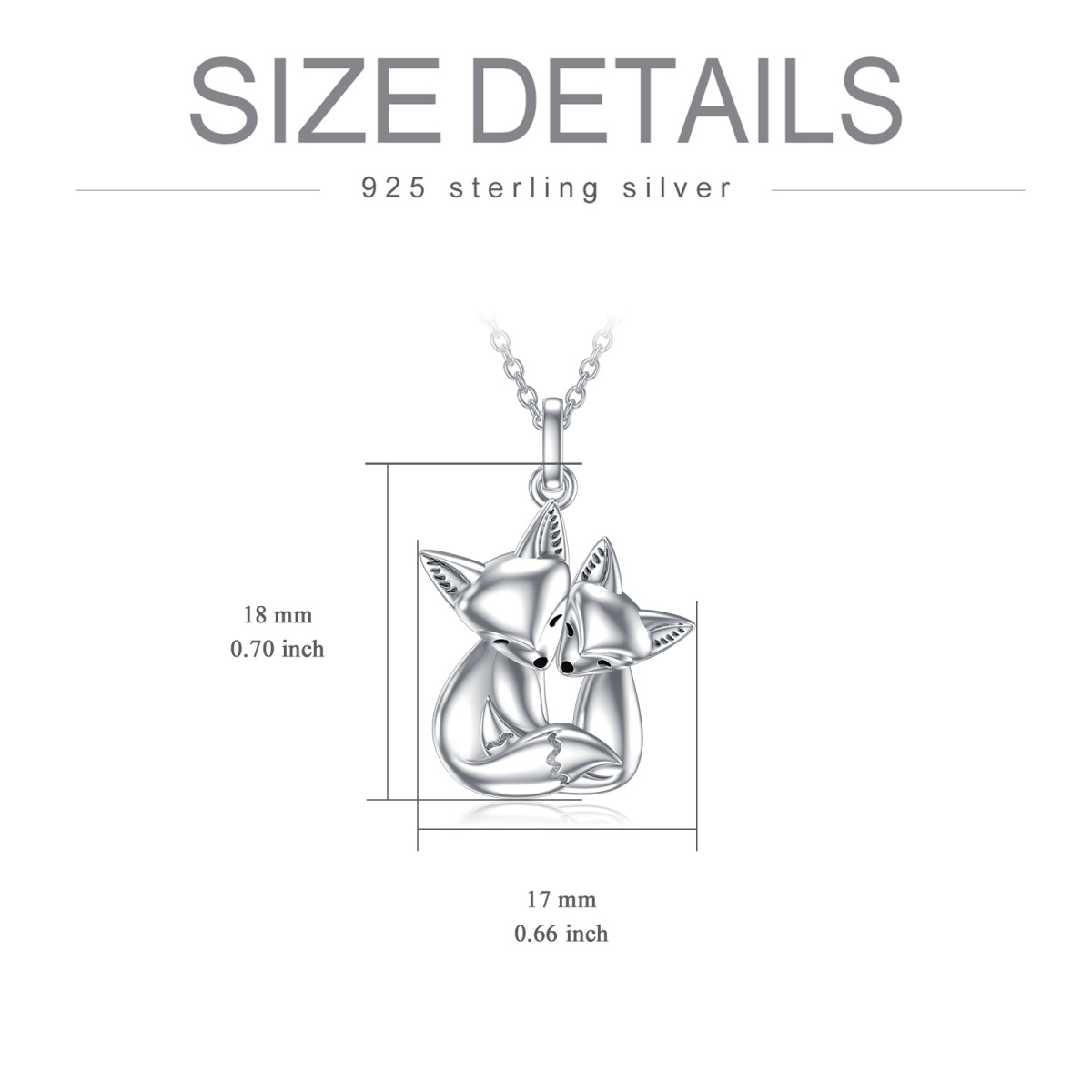 Collier en argent sterling avec pendentif renard maman et enfants-5