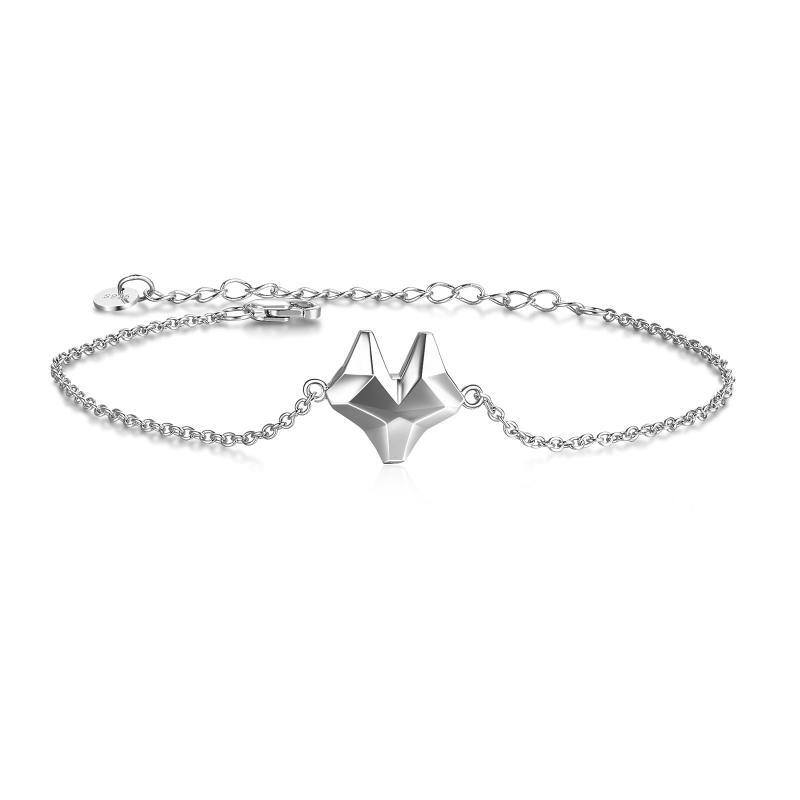 Bracelet en argent sterling avec pendentif renard-1