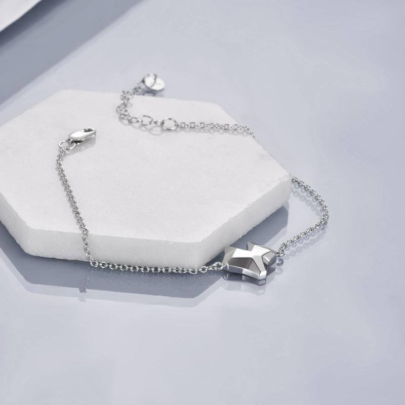 Bracelet en argent sterling avec pendentif renard-4