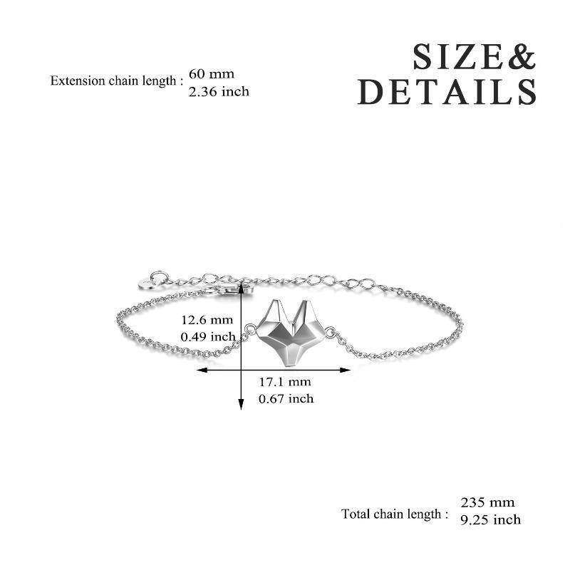 Bracelet en argent sterling avec pendentif renard-5