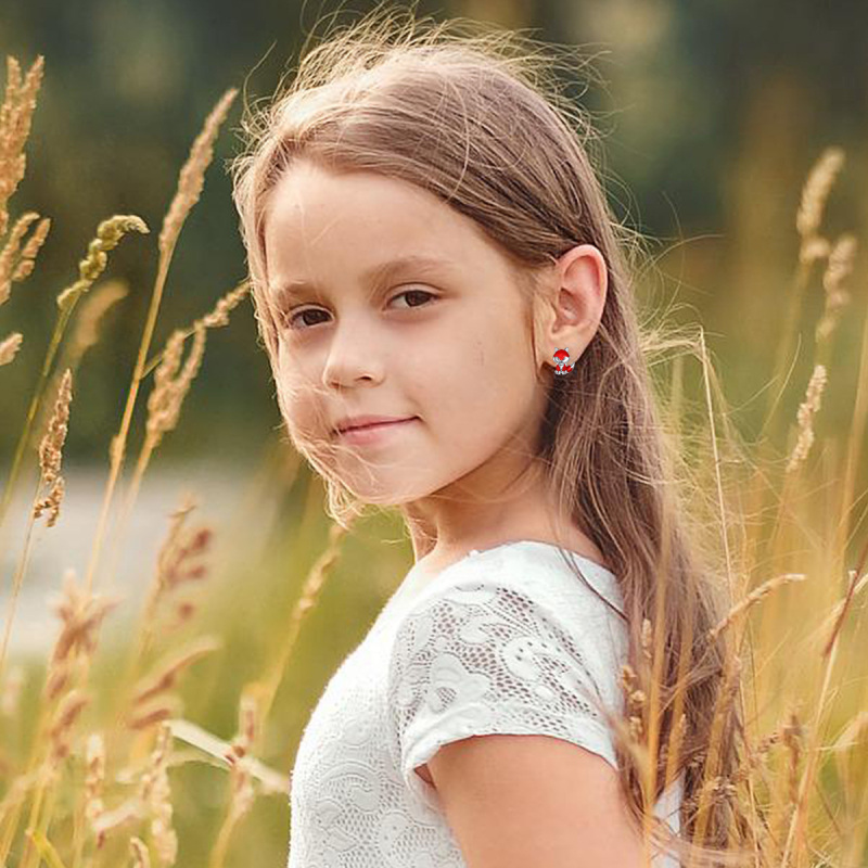 Sterling Silver Fox Stud Earrings-2