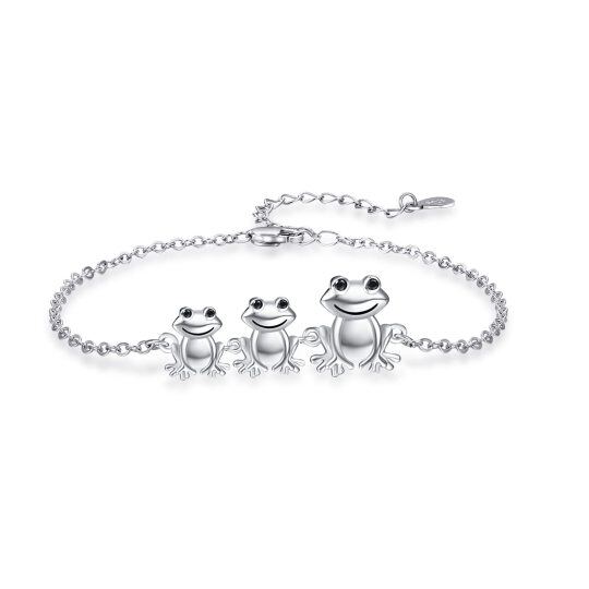 Bracelet pendentif grenouille en argent sterling