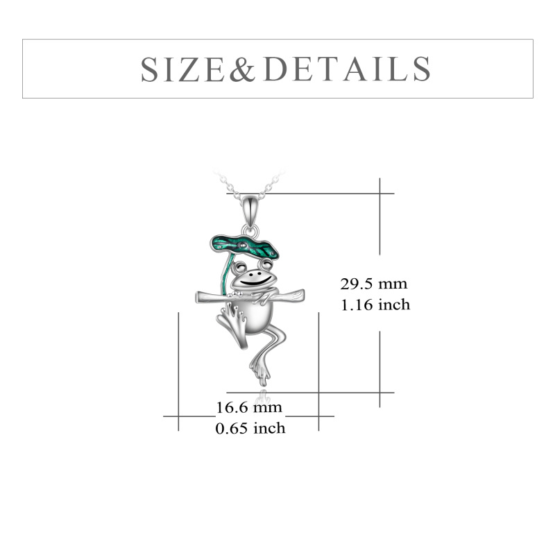 Sterling Silver Frog Pendant Necklace-5