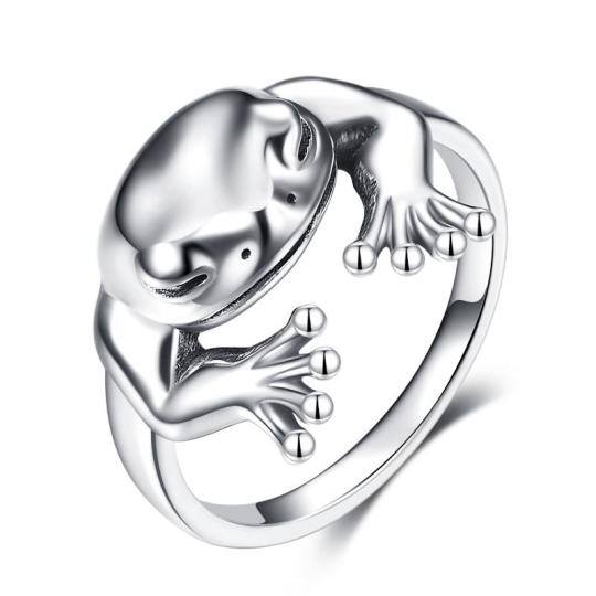 Bague grenouille en argent