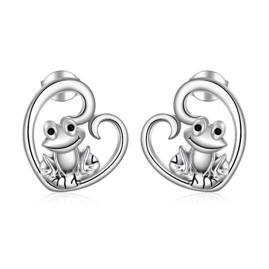 Sterling Silver Frog Stud Earrings