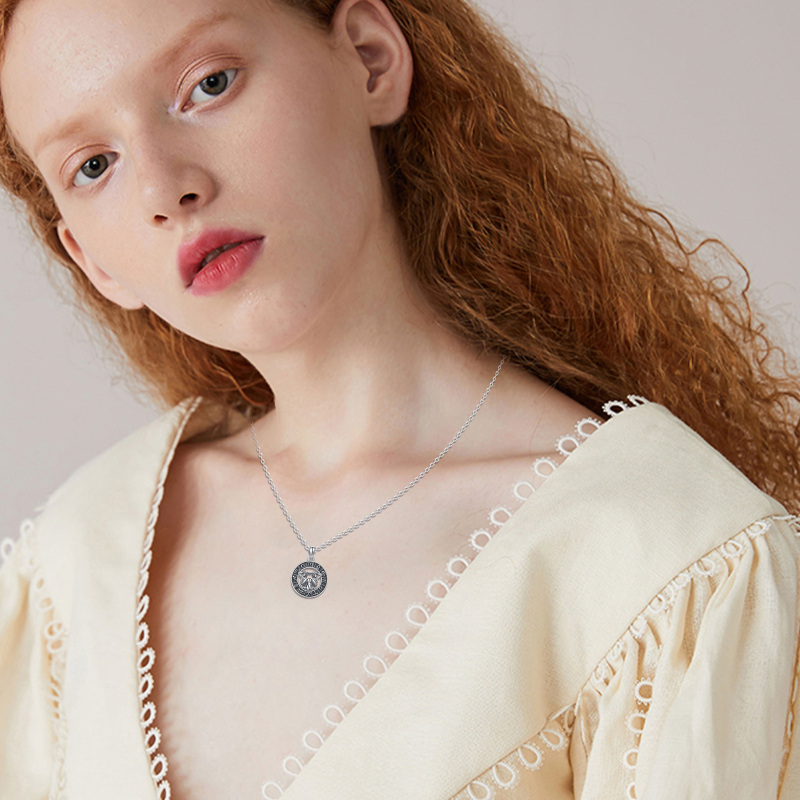 Sterling Silver Gemini Pendant Necklace-2