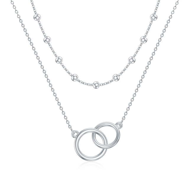 Collier superposé en argent sterling avec anneau de génération-1