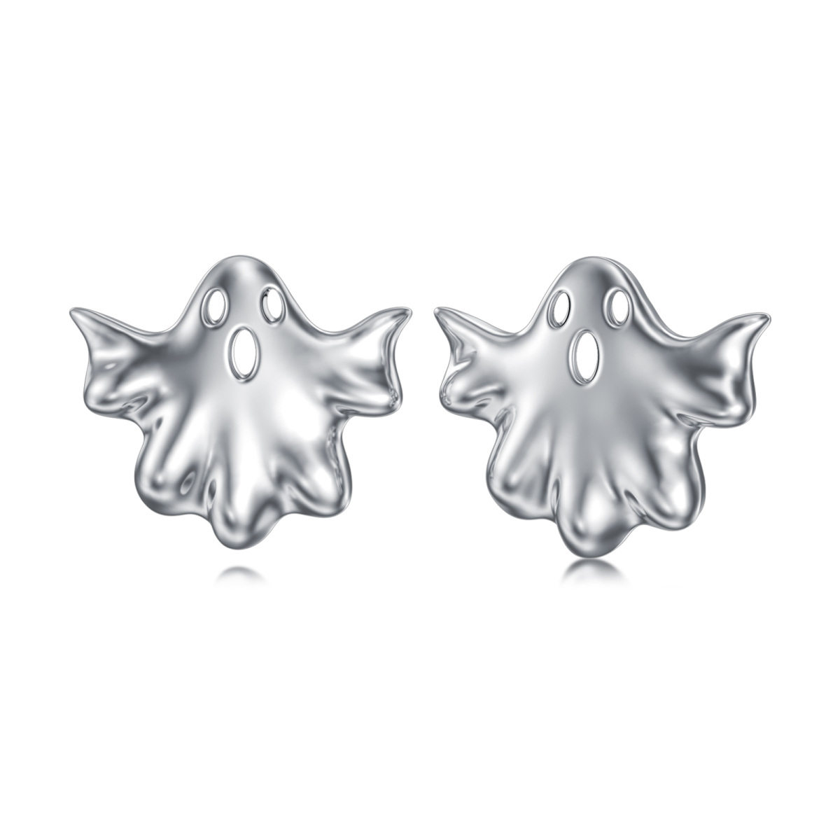 Sterling Silver Ghost Stud Earrings-1