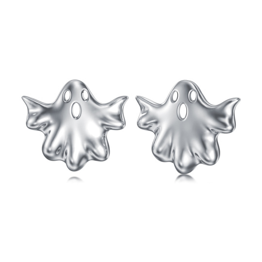 Sterling Silver Ghost Stud Earrings