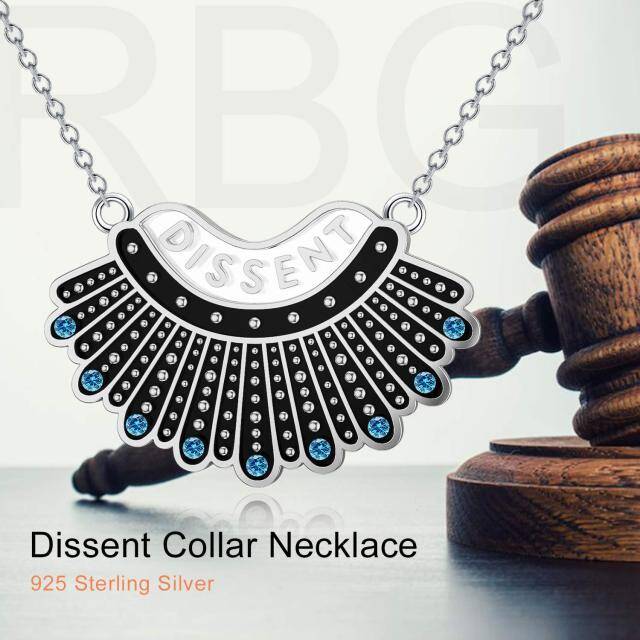 Collar con colgante de cristal Ginsberg de plata de ley-5