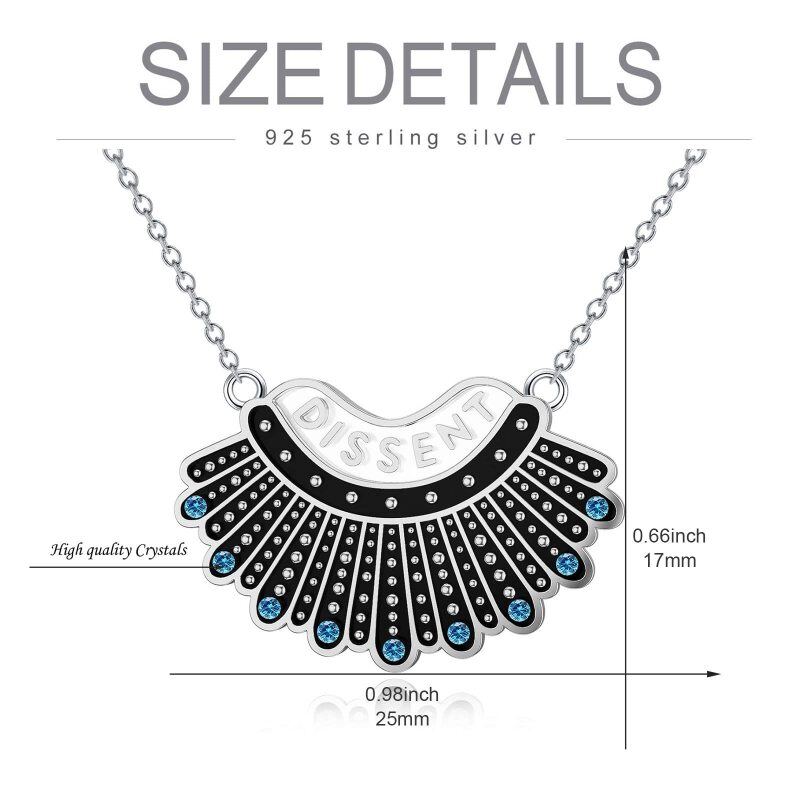 Sterling Silver Crystal Ginsberg Collar Pendant Necklace-4