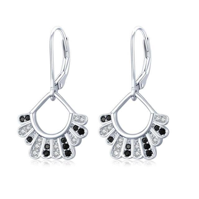 Boucles d'oreilles en argent sterling avec collier de Ginsberg en zircon cubique