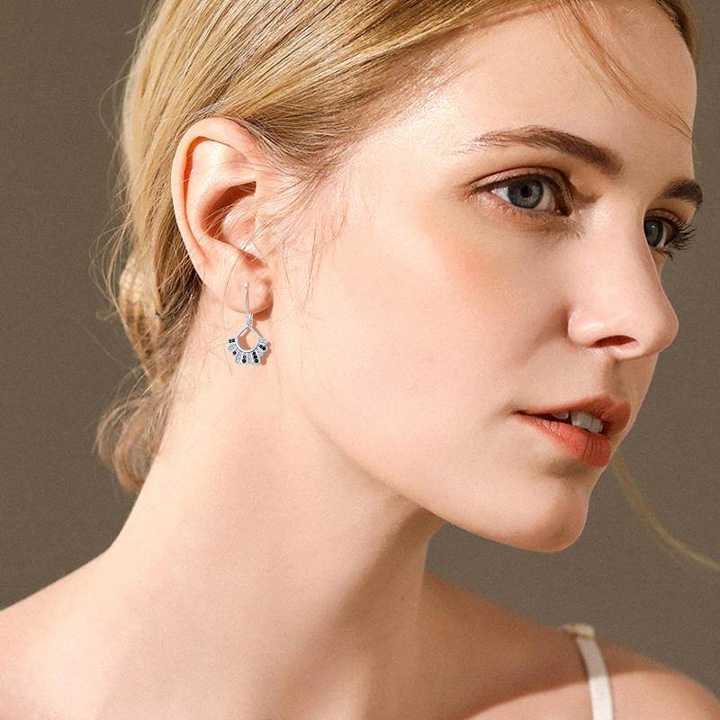 Boucles d'oreilles en argent sterling avec collier de Ginsberg en zircon cubique-3