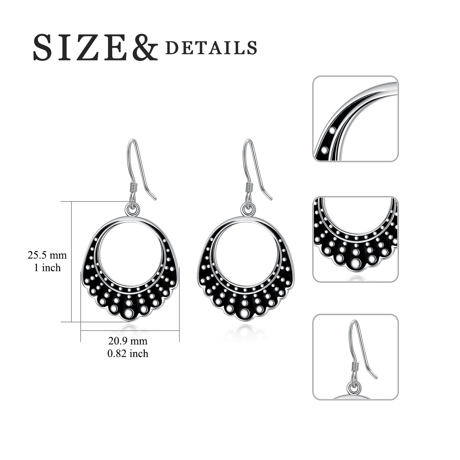 Sterling Silver Ginsberg Collar RBG Drop Earrings for Women-5