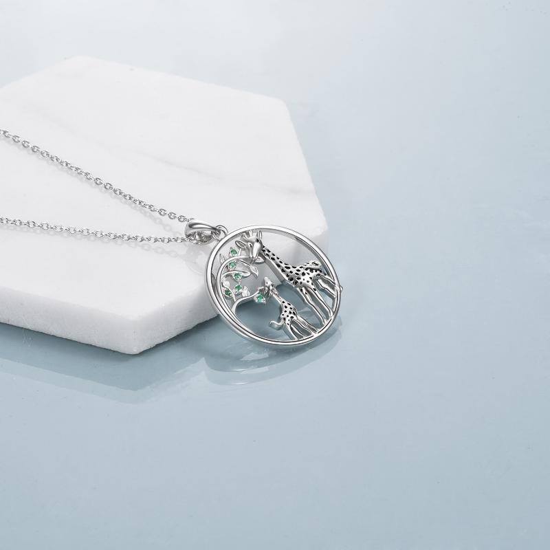 Collier pendentif girafe en argent sterling-4